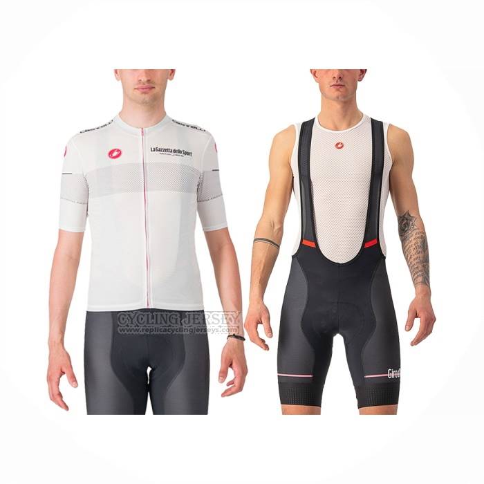 2024 Cycling Jersey Giro D'italy White Short Sleeve And Bib Short